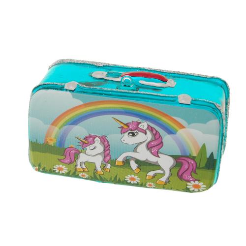 Multicolor 10cm Lunchbox für Mädchen, Glasornament, mundgeblasen und handdekoriert