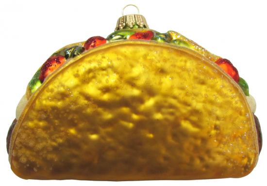 Taco aus Glas 12cm, Glasornament, mundgeblasen, handdekoriert (1)