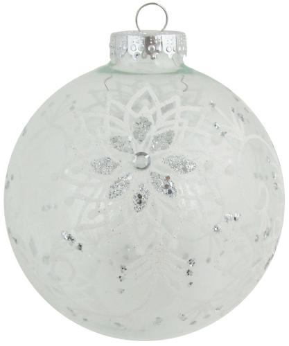 Kristall 10cm Glaskugel mit Blumendeko handbemalt (1 Stück)