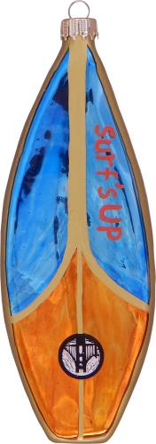 Multicolor 14cm Surfboard, Glasornament, mundgeblasen, handdekoriert (1)
