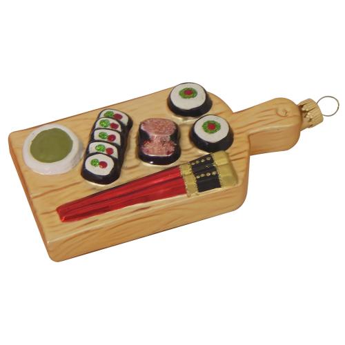 Sushi-Platte 11cm, Glasornament, mundgeblasen und handekoriert