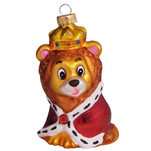 König der Löwen 10cm, Glasornament, mundgeblasen und handekoriert