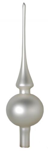 Silber matt 26cm Glasbaumspitze, handdekoriert  (1)