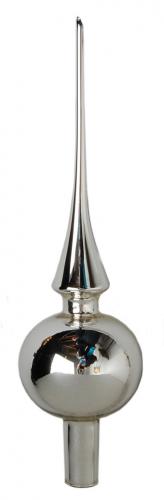Silber glanz 26cm Glasbaumspitze, handdekoriert  (1)