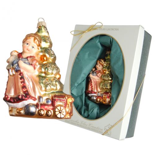 Multicolor 12cm Mary am Weihnachtsbaum, Glasornament, mundgeblasen und handdekoriert