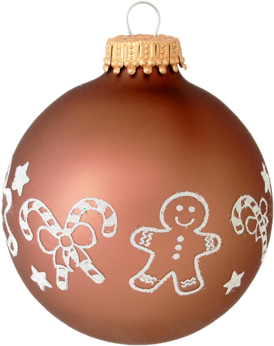 Weihnachtskugeln Lustige Lebkuchen Braun 7cm