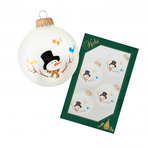 Weihnachtskugeln Santa mit Hut Wei 7cm