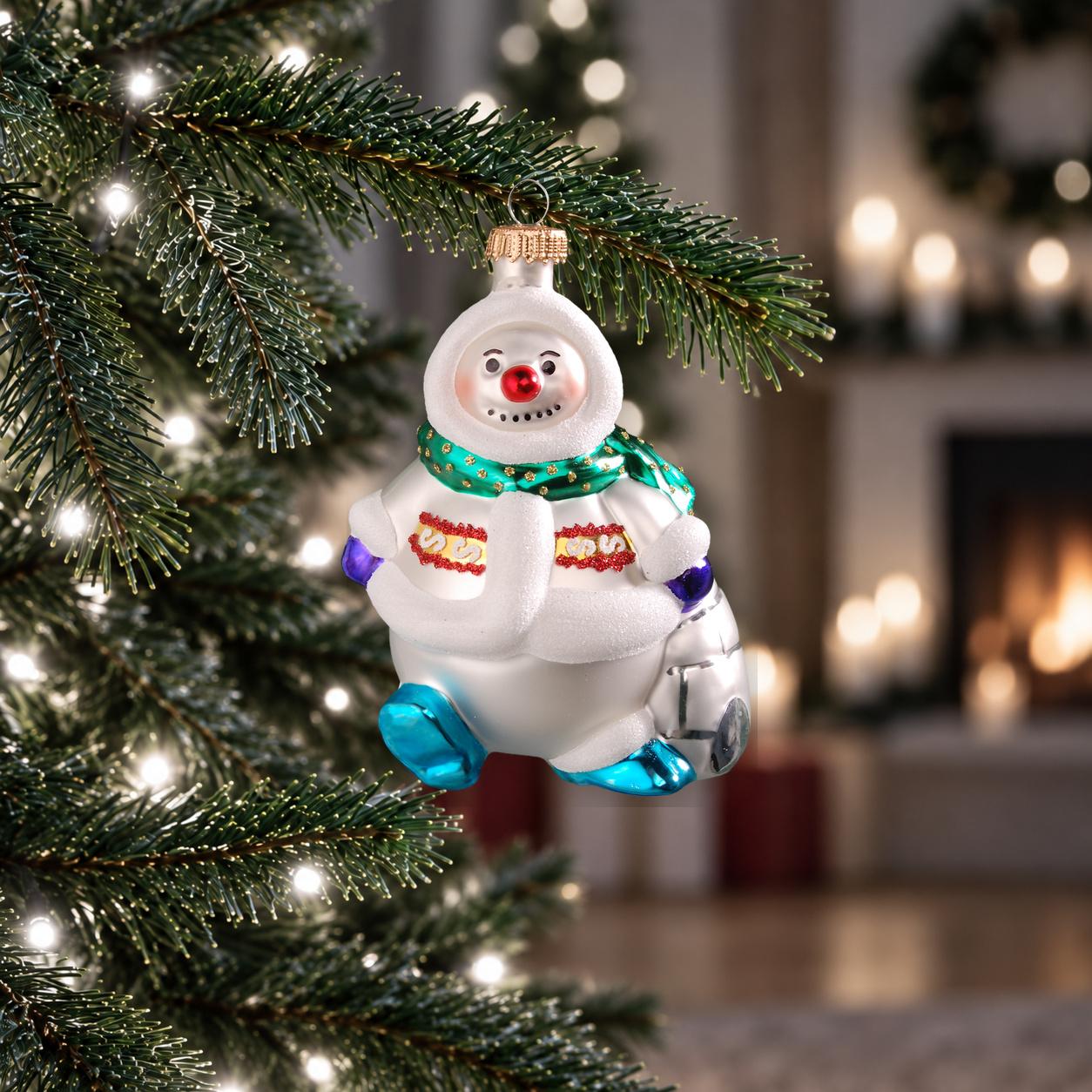 Baumschmuck Schneemann mit Schal Wei� 11cm
