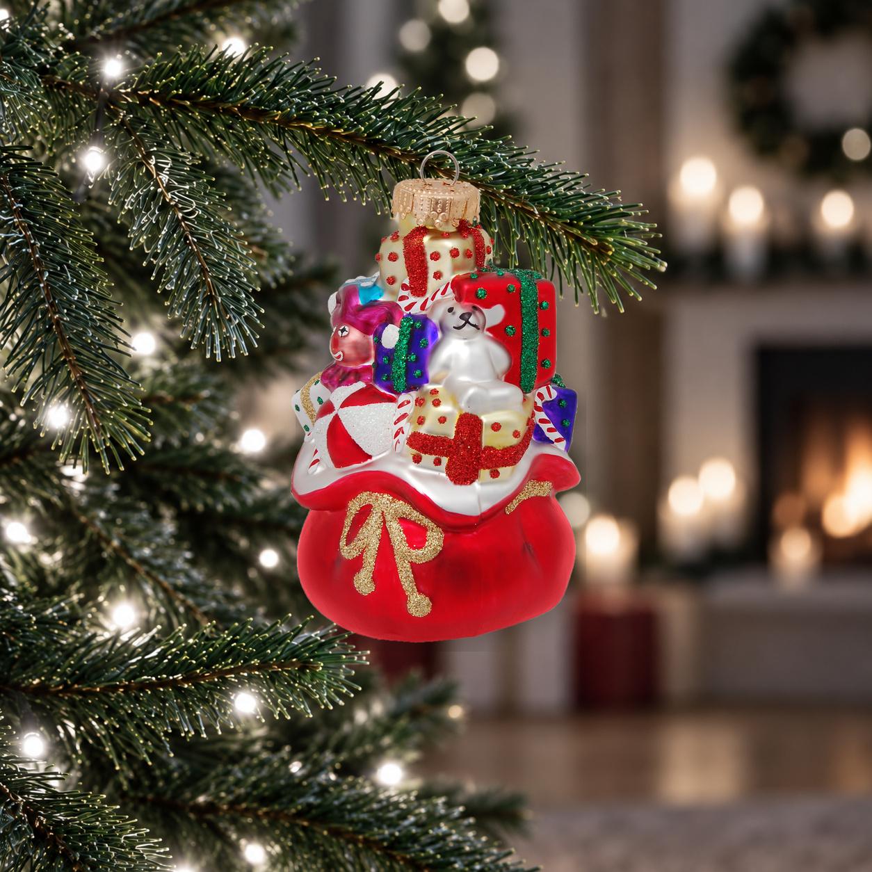 Baumschmuck Weihnachtsmannsack Rot 10cm