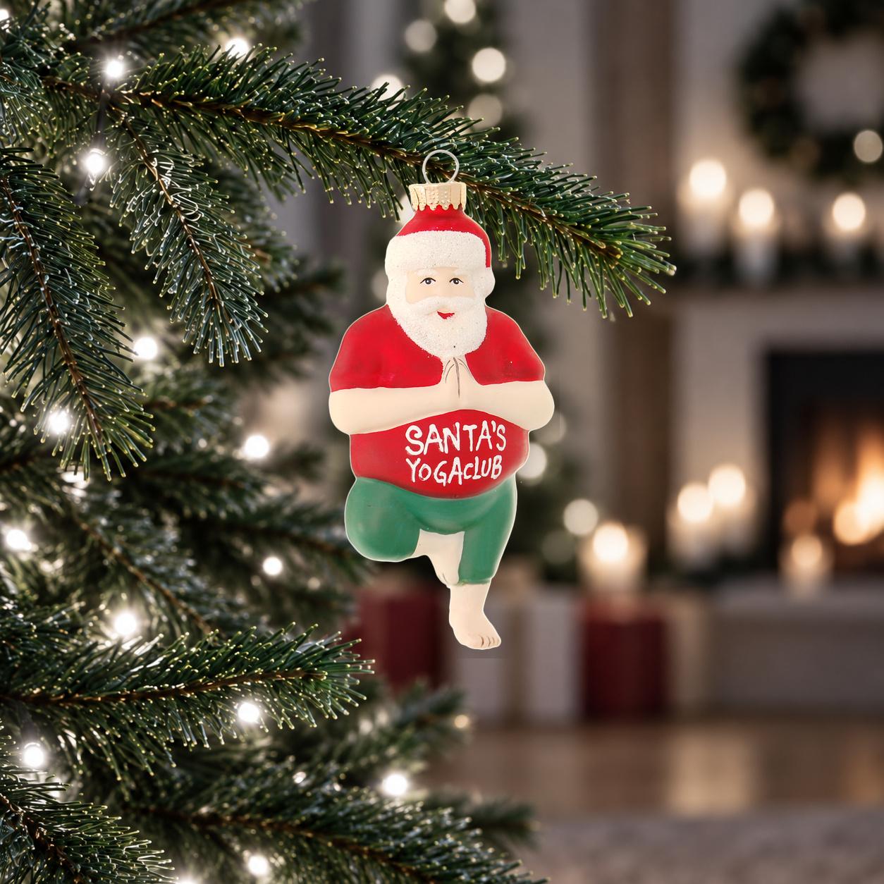 Baumschmuck Yoga-Santa Rot 12cm
