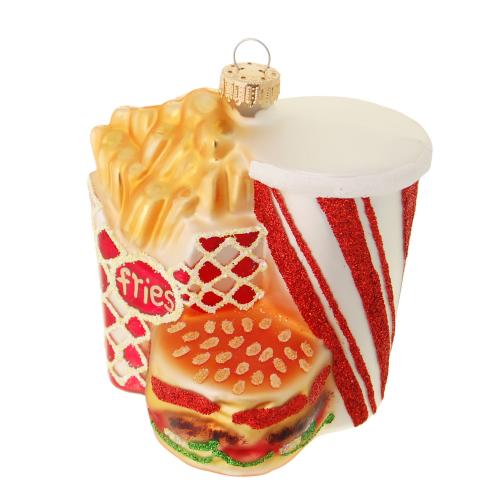 Multicolor 12cm Happy meal, Glasornament, mundgeblasen und handdekoriert