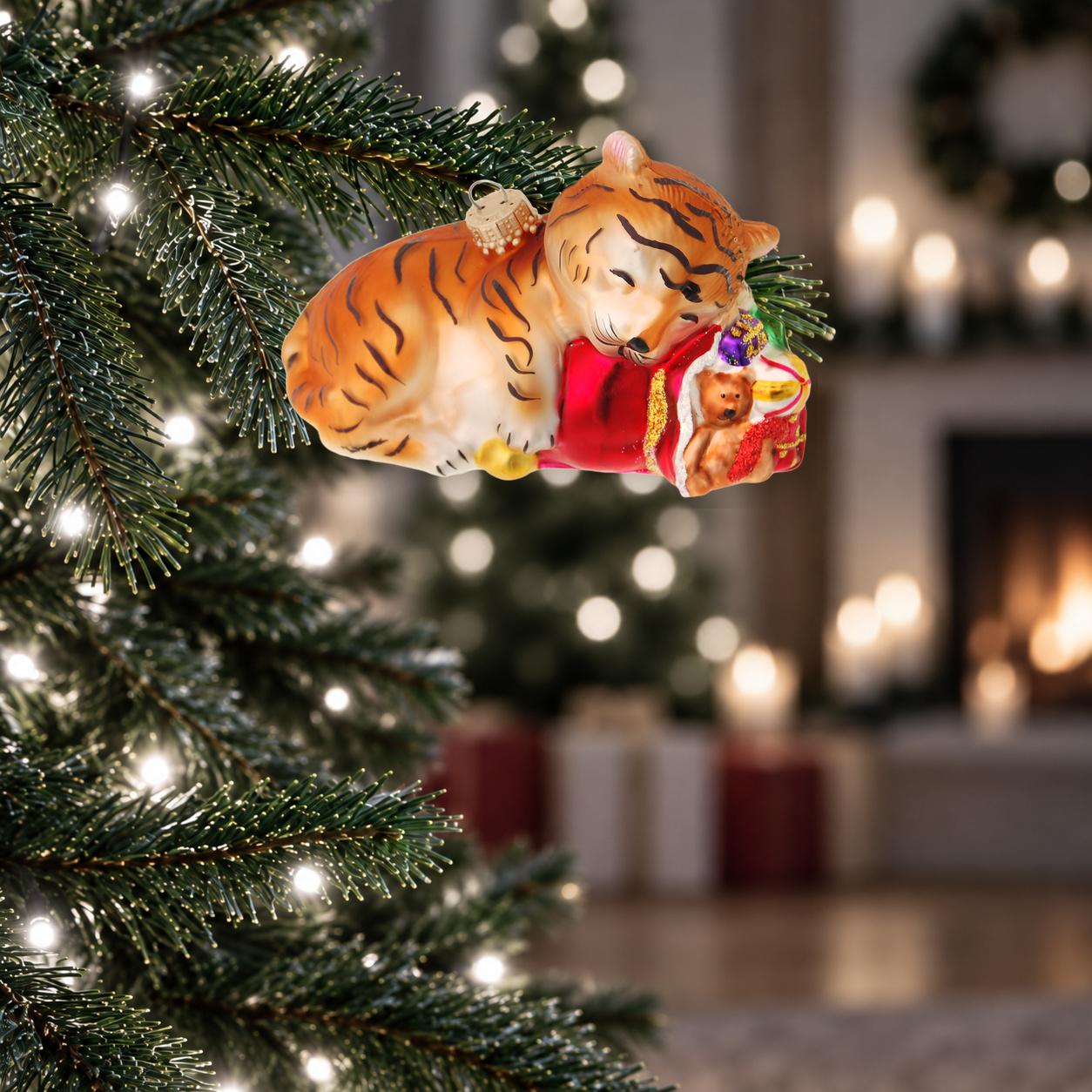 Baumschmuck Babytiger Orange 11cm
