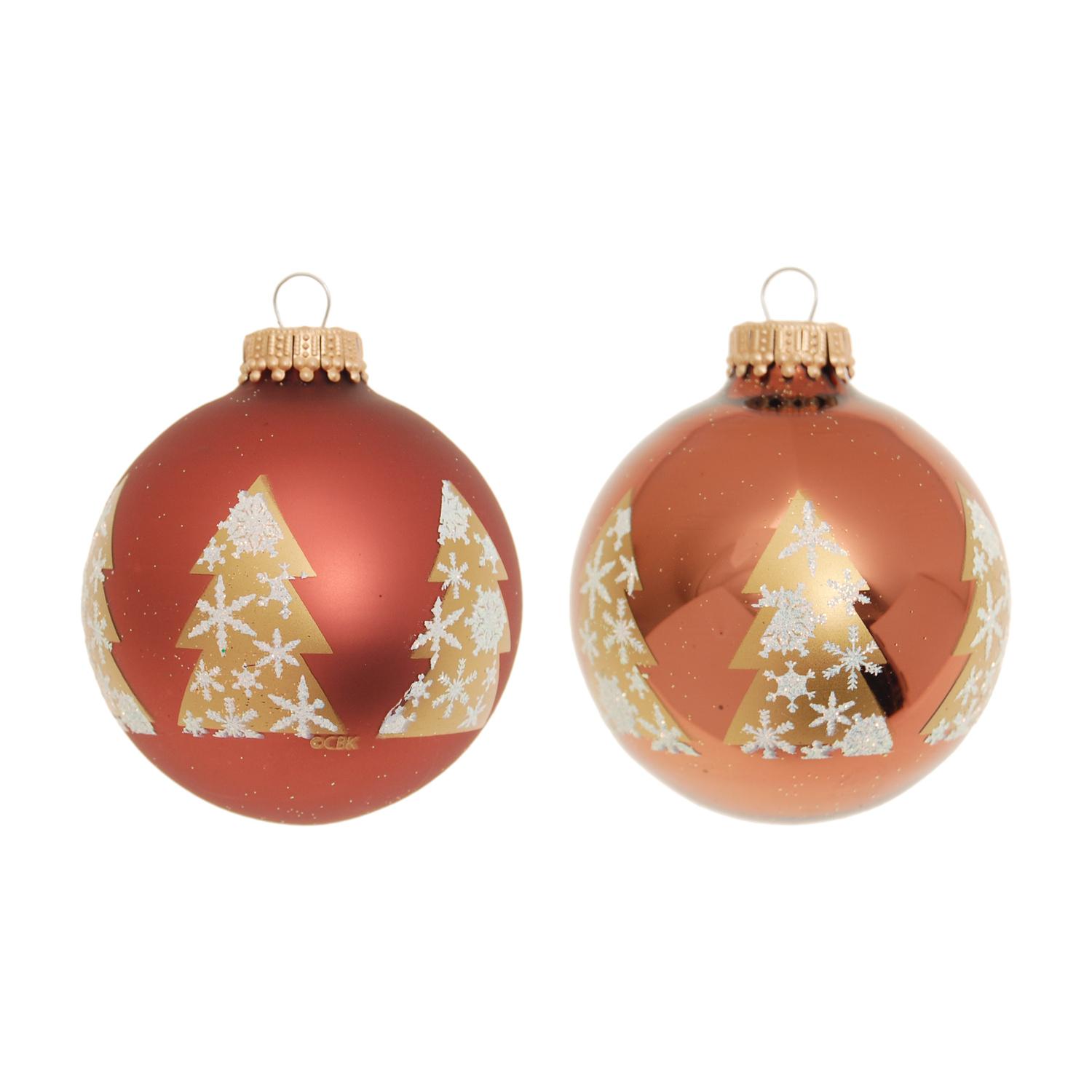 Weihnachtskugeln Winterbaum Braun 7cm