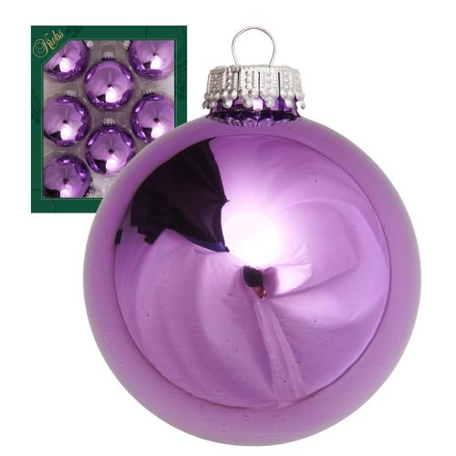 Weihnachtskugeln Uni-Design Glanz Flieder Violett 7cm