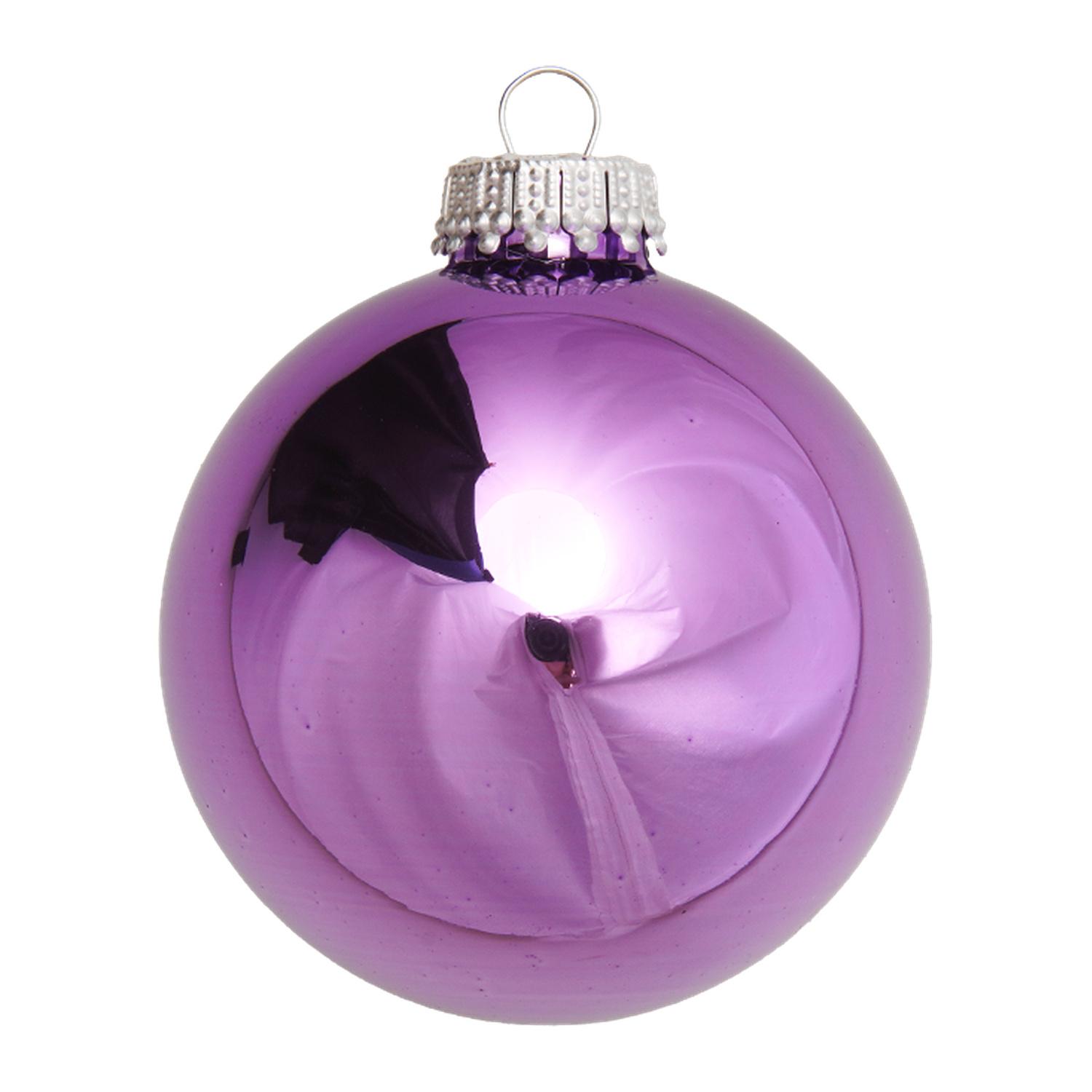 Weihnachtskugeln Uni-Design Glanz Flieder Violett 7cm