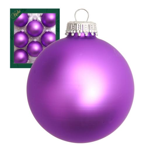 Satin-Violett 7cm Glaskugeln uni