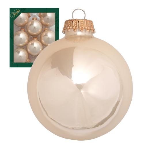 Weihnachtskugeln Uni-Design Glanz Champagner Beige 7cm