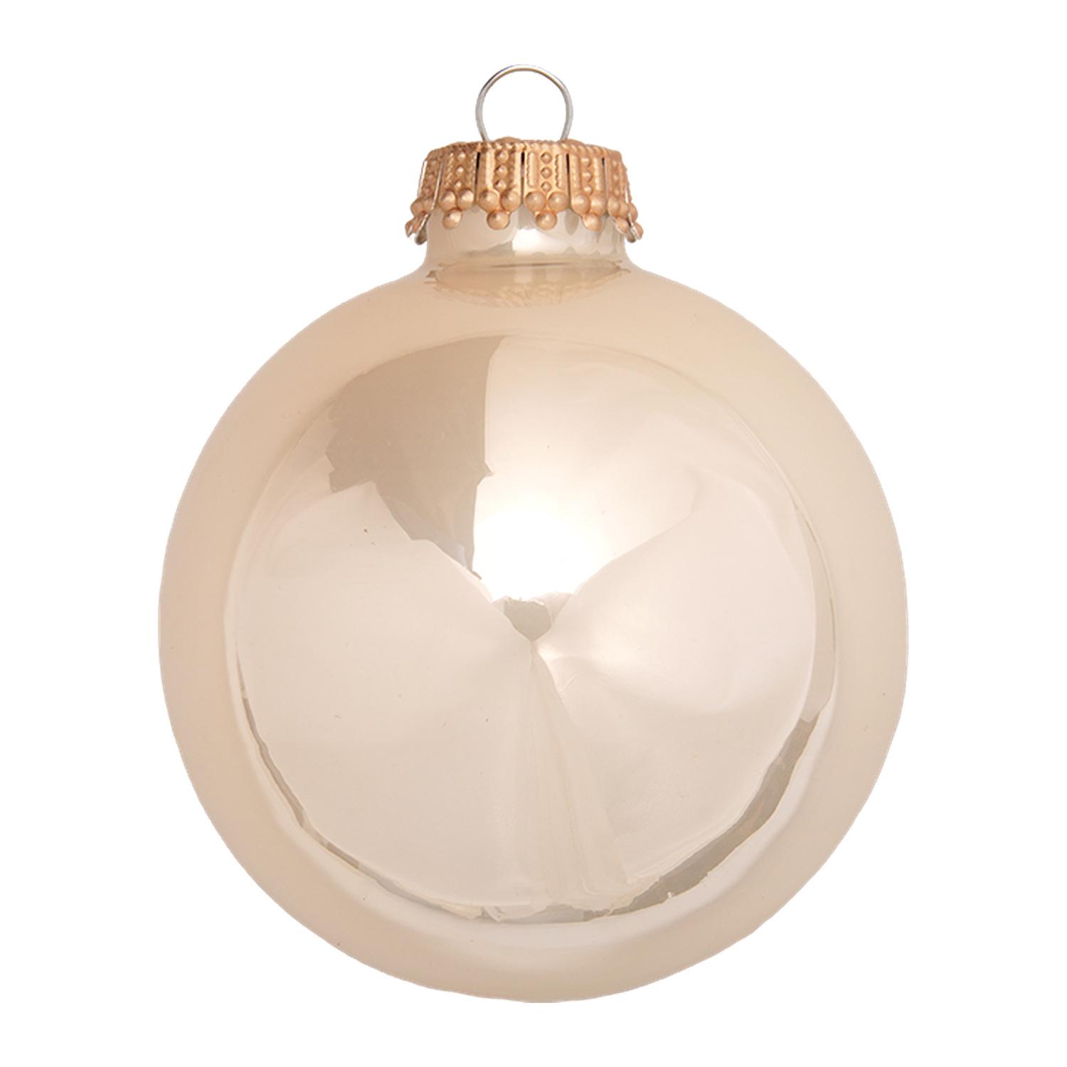 Weihnachtskugeln Uni-Design Glanz Champagner Beige 7cm
