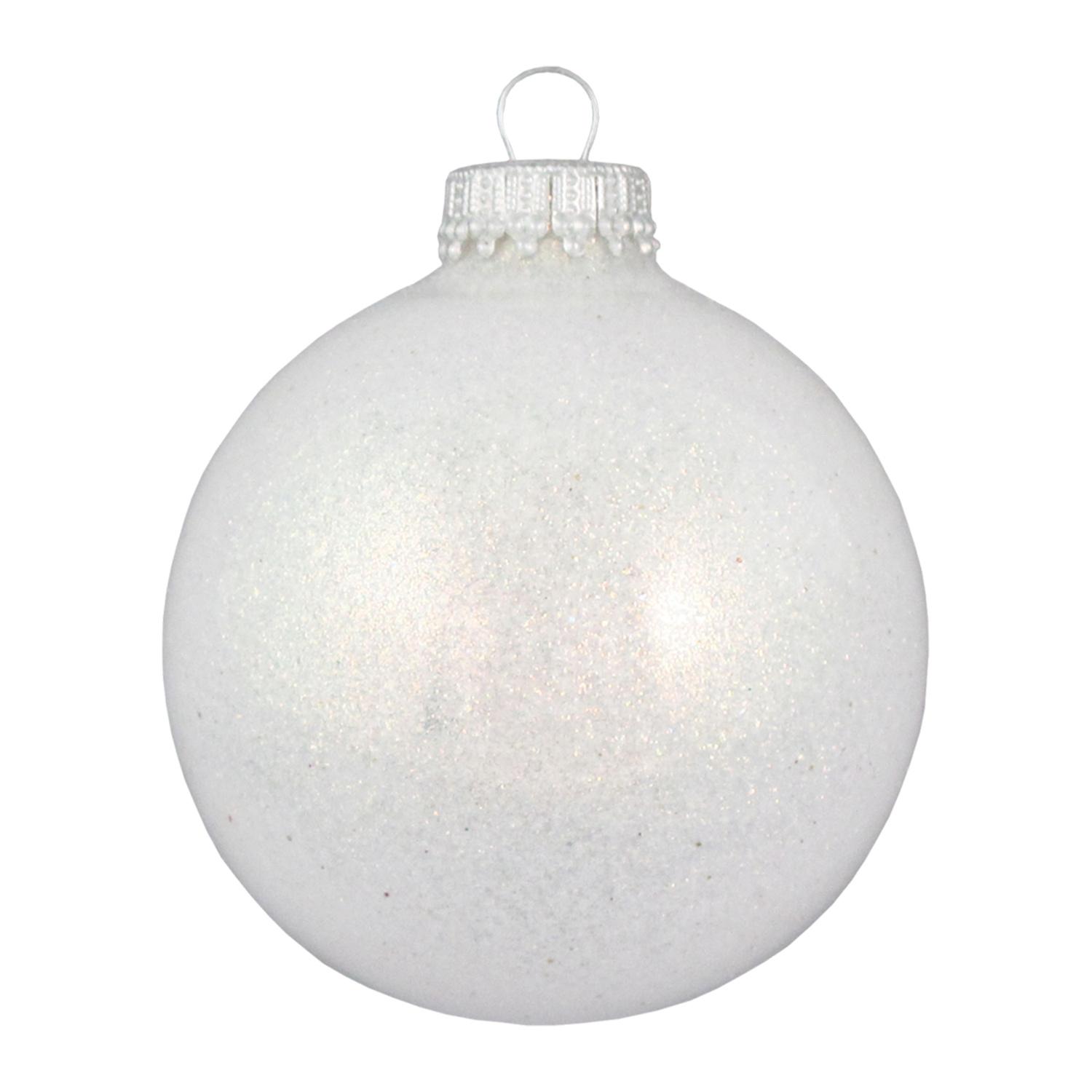 Weihnachtskugeln Uni-Design Glitter Wei� 7cm