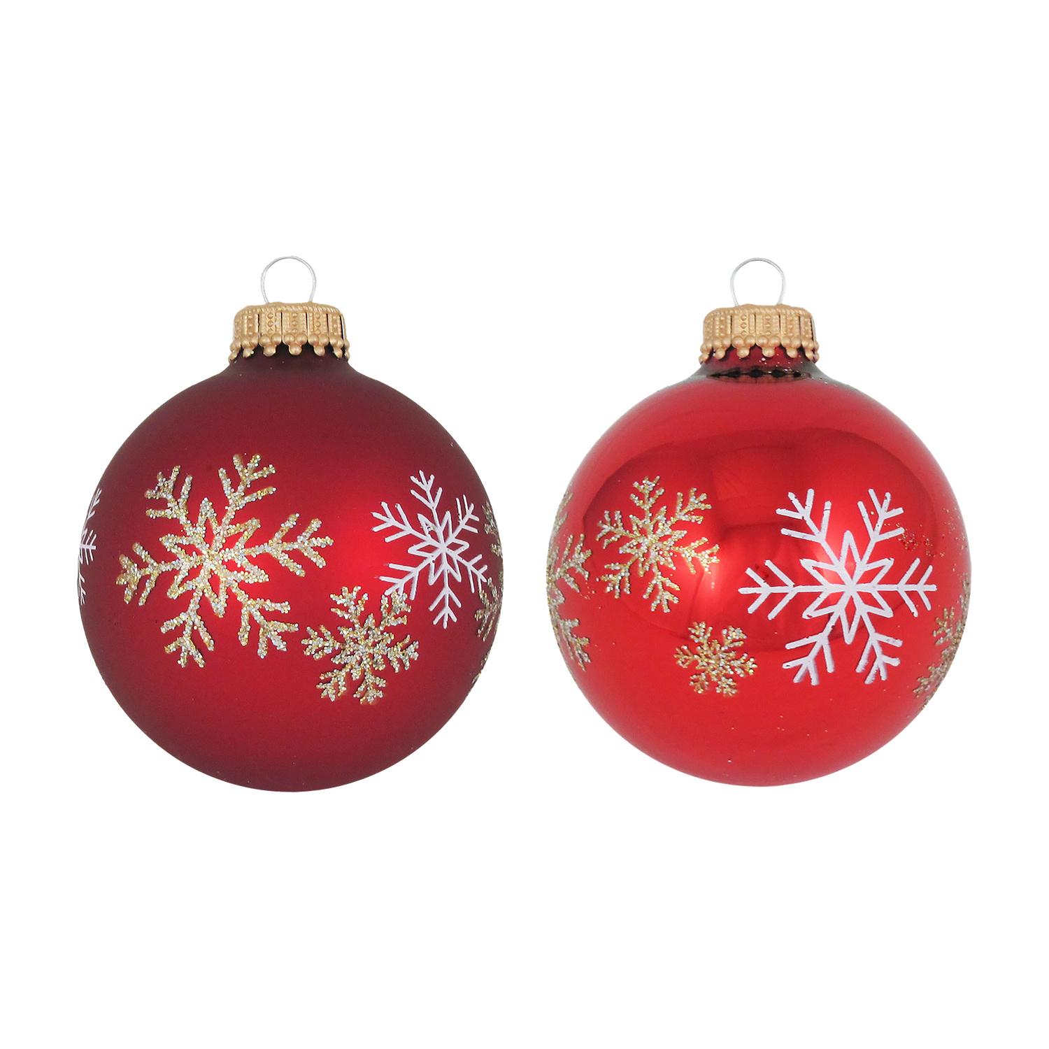 Weihnachtskugeln Schneeflocke Rot 7cm
