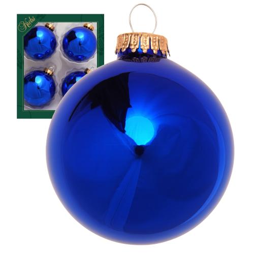 Weihnachtskugeln Uni-Design Victoria Blau 8cm