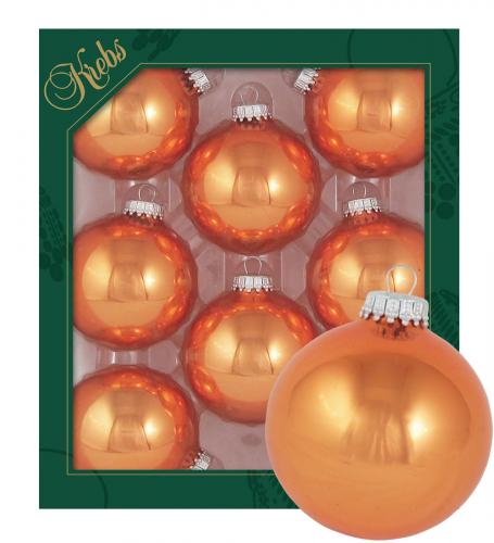 Weihnachtskugeln Uni-Design Glanz Mandarine Orange 7cm