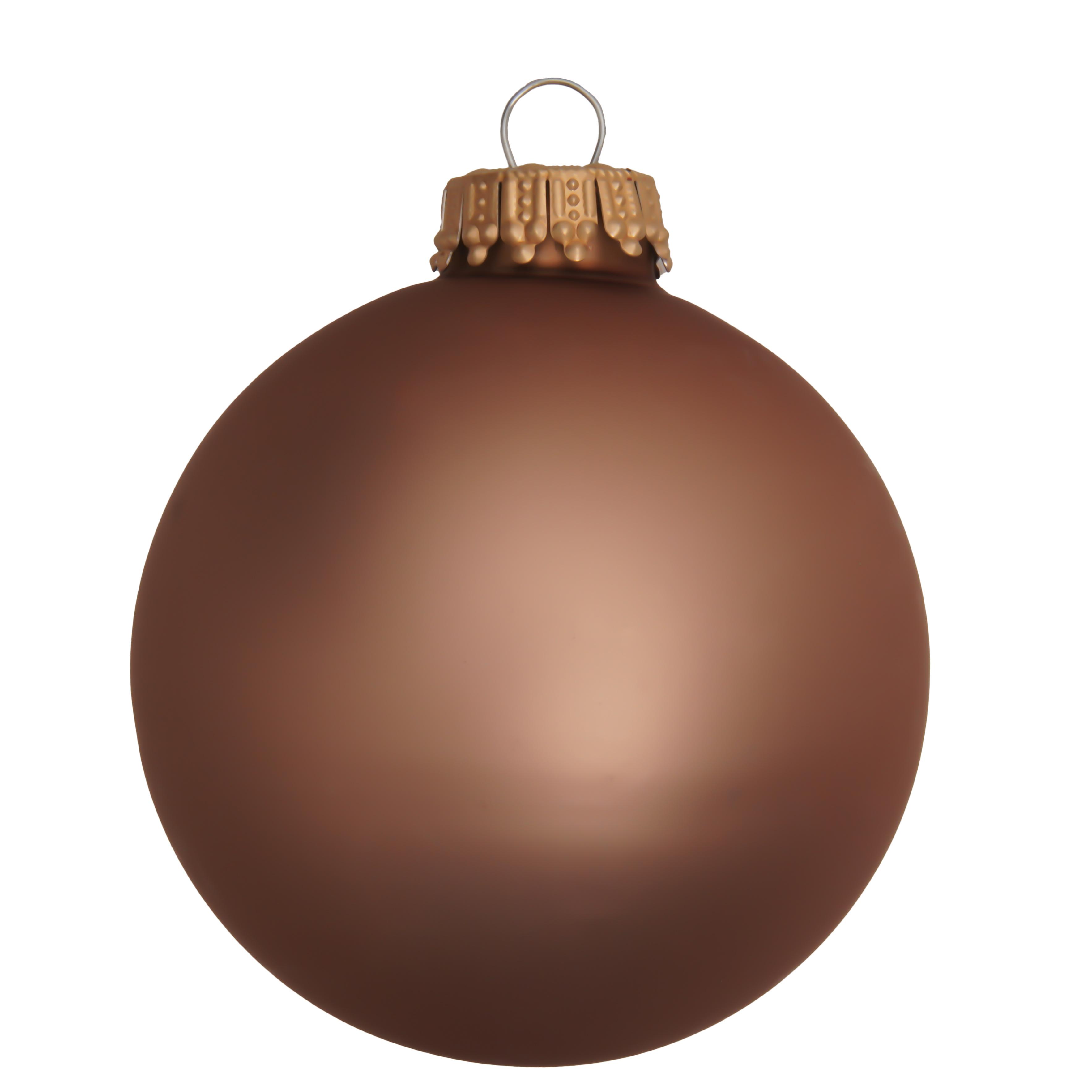 Weihnachtskugeln Uni-Design Matt Cappuccino Braun 7cm