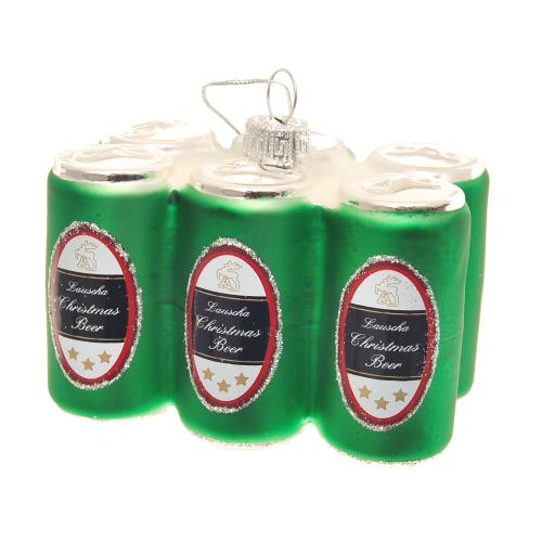 6-Pack „Lauscha Bier“ Glasfigur, grün