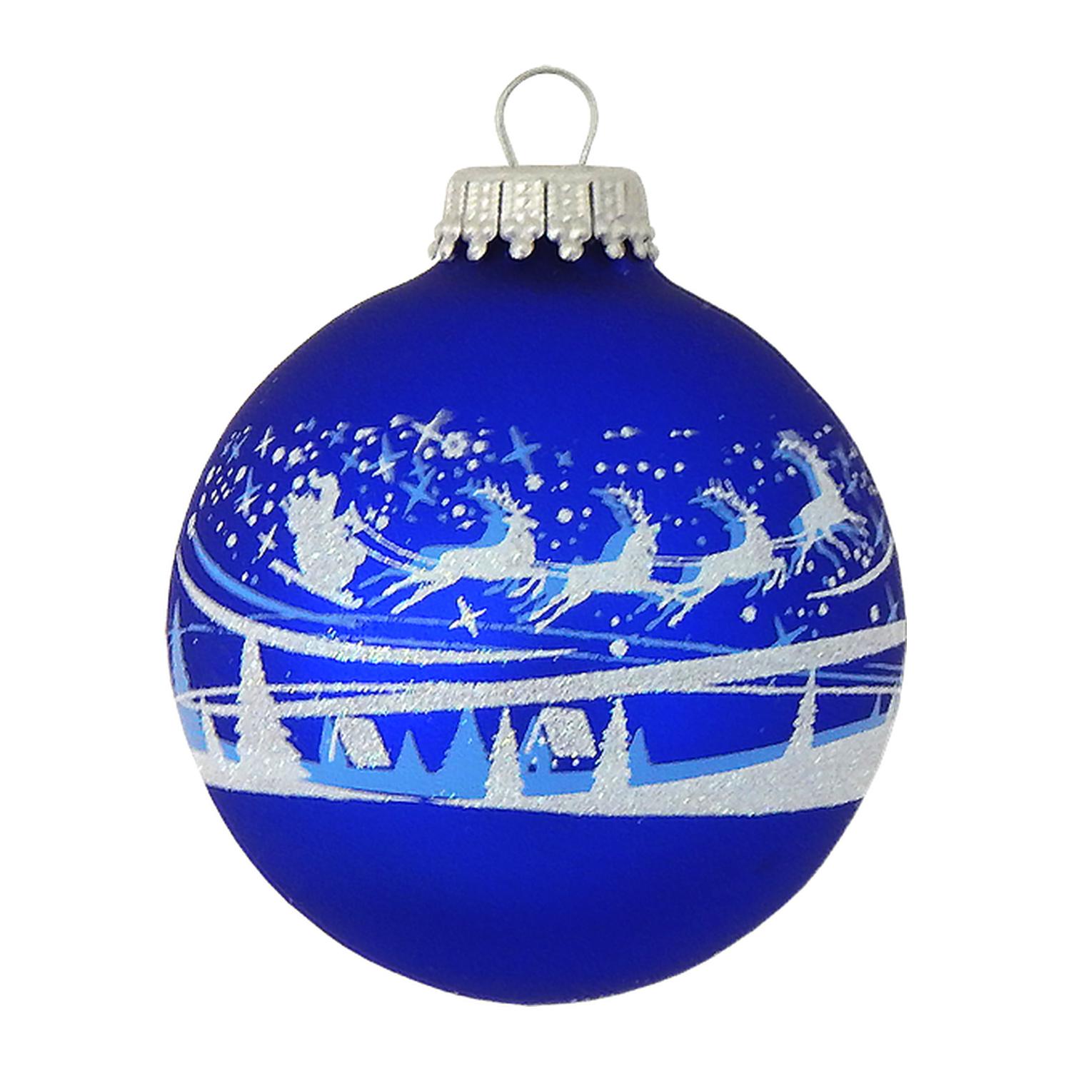 Weihnachtskugeln Winterdorf Ruben Blau 7cm