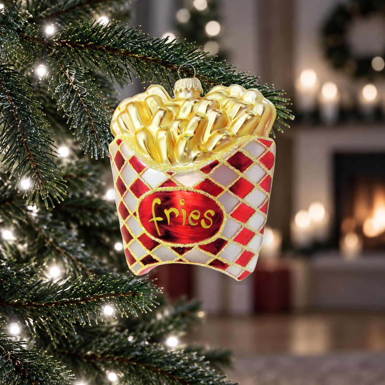 Baumschmuck Pommes Mehrfarbig 9cm