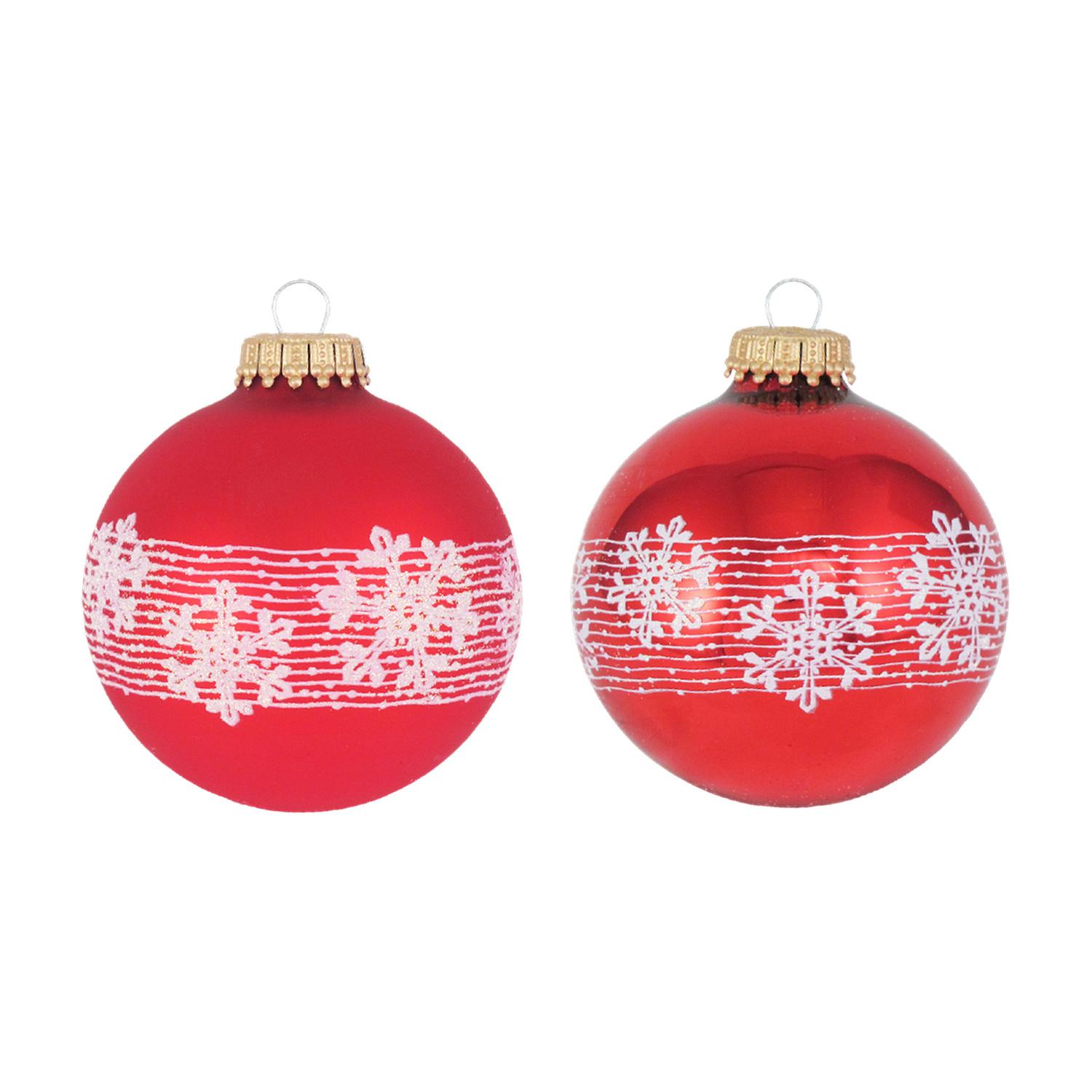 Weihnachtskugeln Schneekristall Ruby Rot 7cm