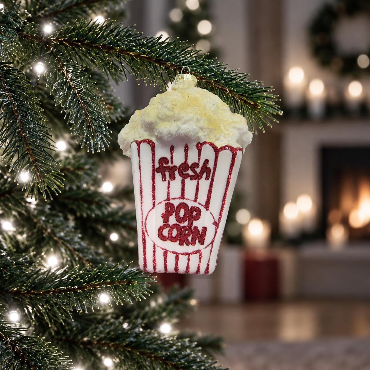 Baumschmuck T�te Popcorn Wei� 13cm