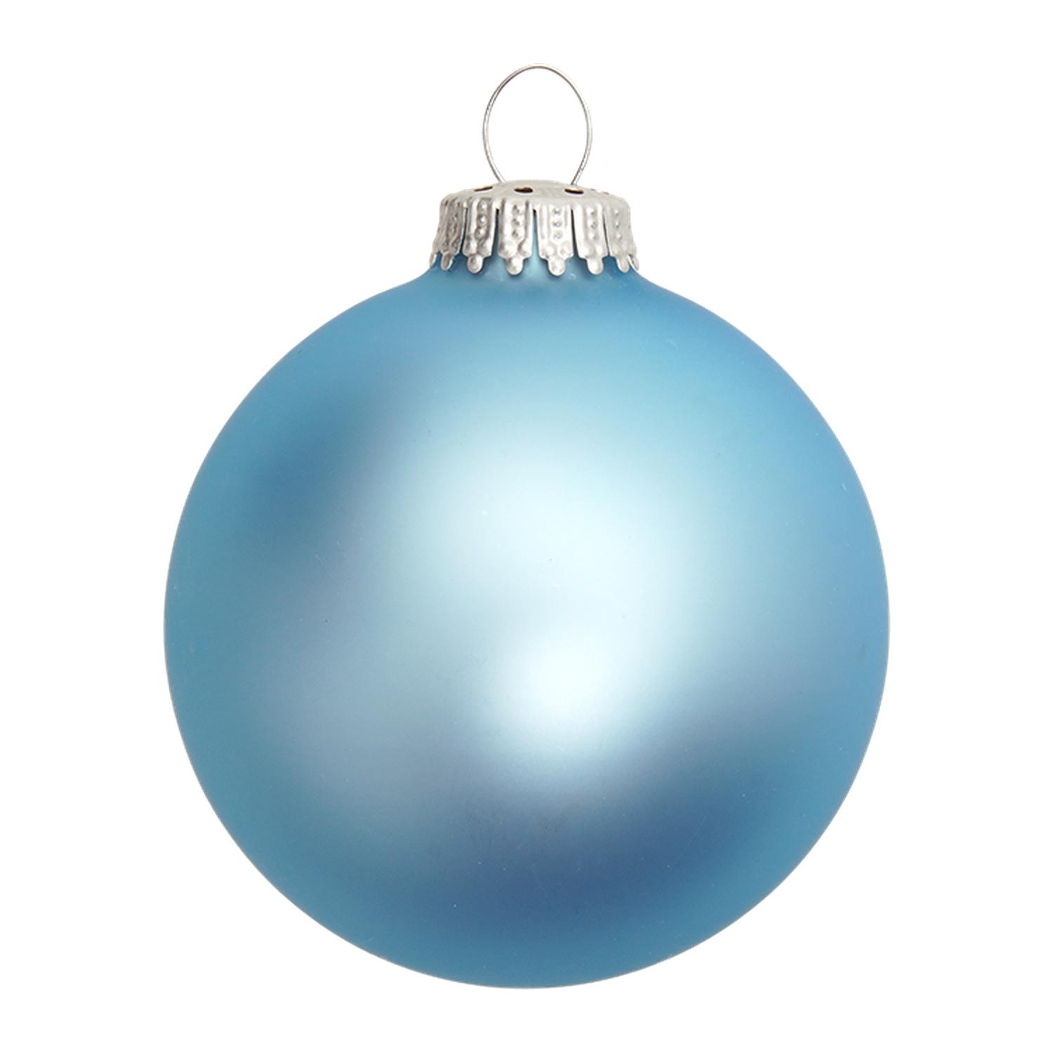 Weihnachtskugeln Uni-Design Matt Gletscher Blau 8cm