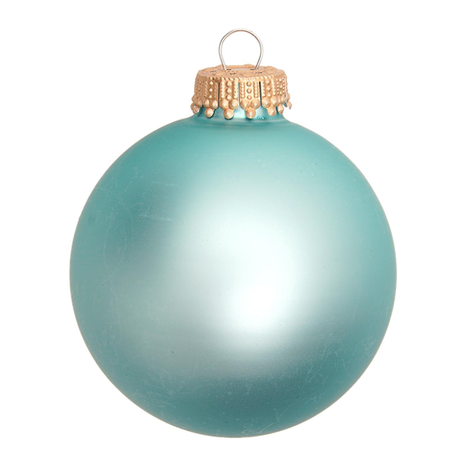 Weihnachtskugeln Uni-Design Matt Aquamarin Blau 7cm