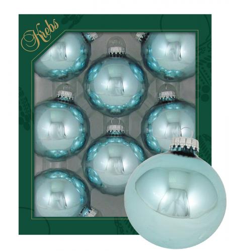 Weihnachtskugeln Uni-Design Glanz Alpen Blau 7cm