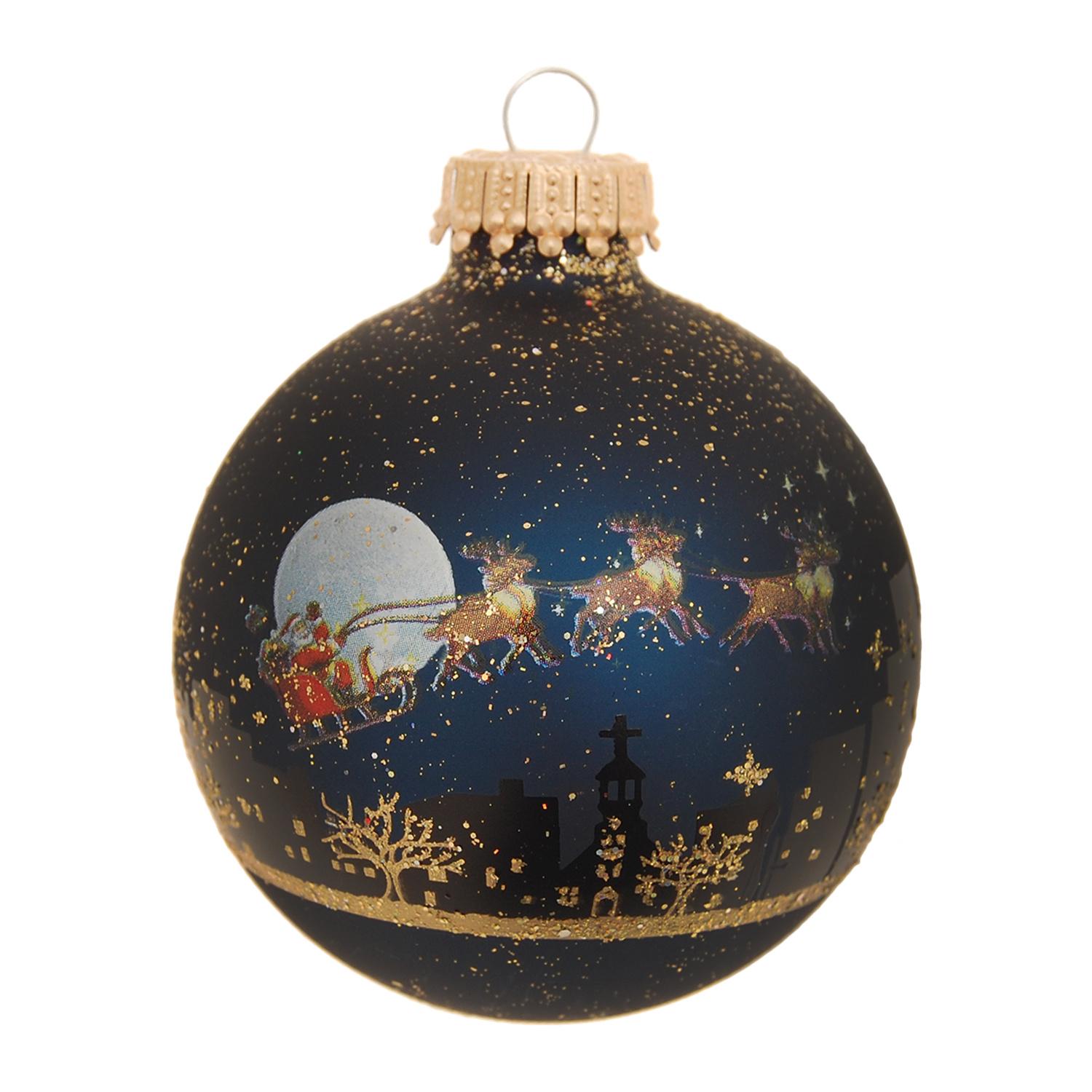 Weihnachtskugeln Midnight before Christmas Blau 7cm