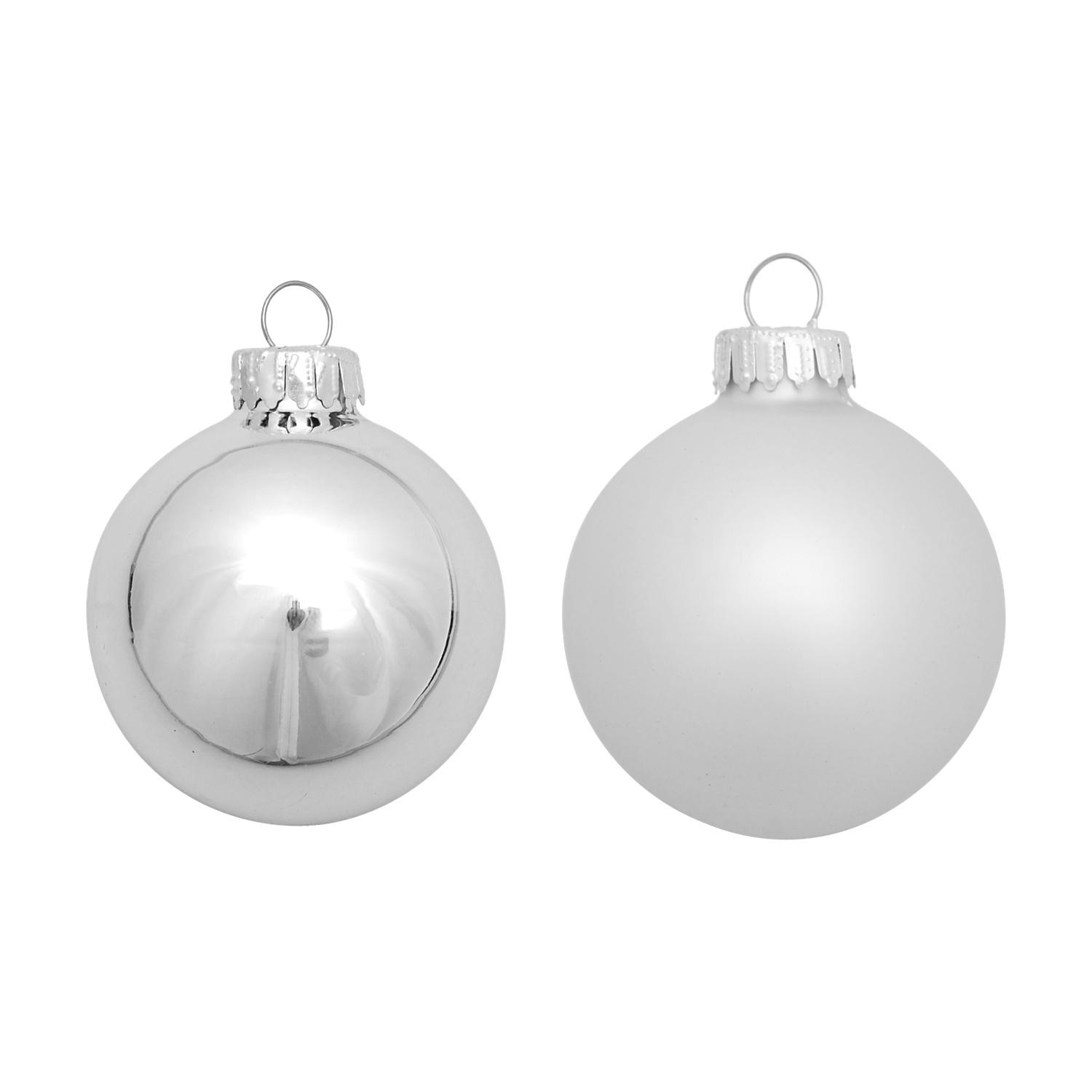 Weihnachtskugeln Uni-Design Malina Silberfarbig 5cm