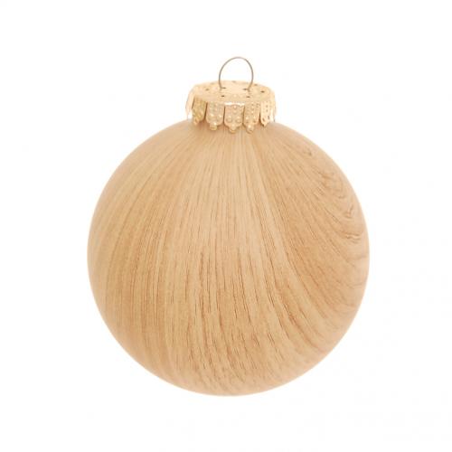 Weihnachtskugel Holzoptik braun 8cm