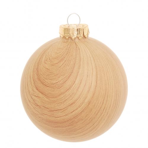 Weihnachtskugel Holzoptik braun 10cm