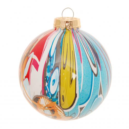 Weihnachtskugel Grafiti mehrfarbig 8cm