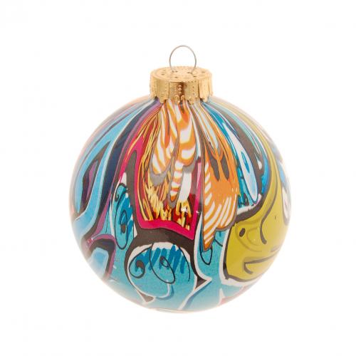 Weihnachtskugel Grafiti mehrfarbig 10cm