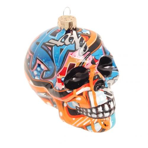 Baumschmuck Graffiti Totenkopf Mehrfarbig 9cm