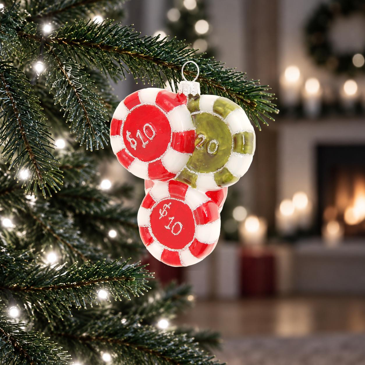 Baumschmuck Jetons Rot 10cm