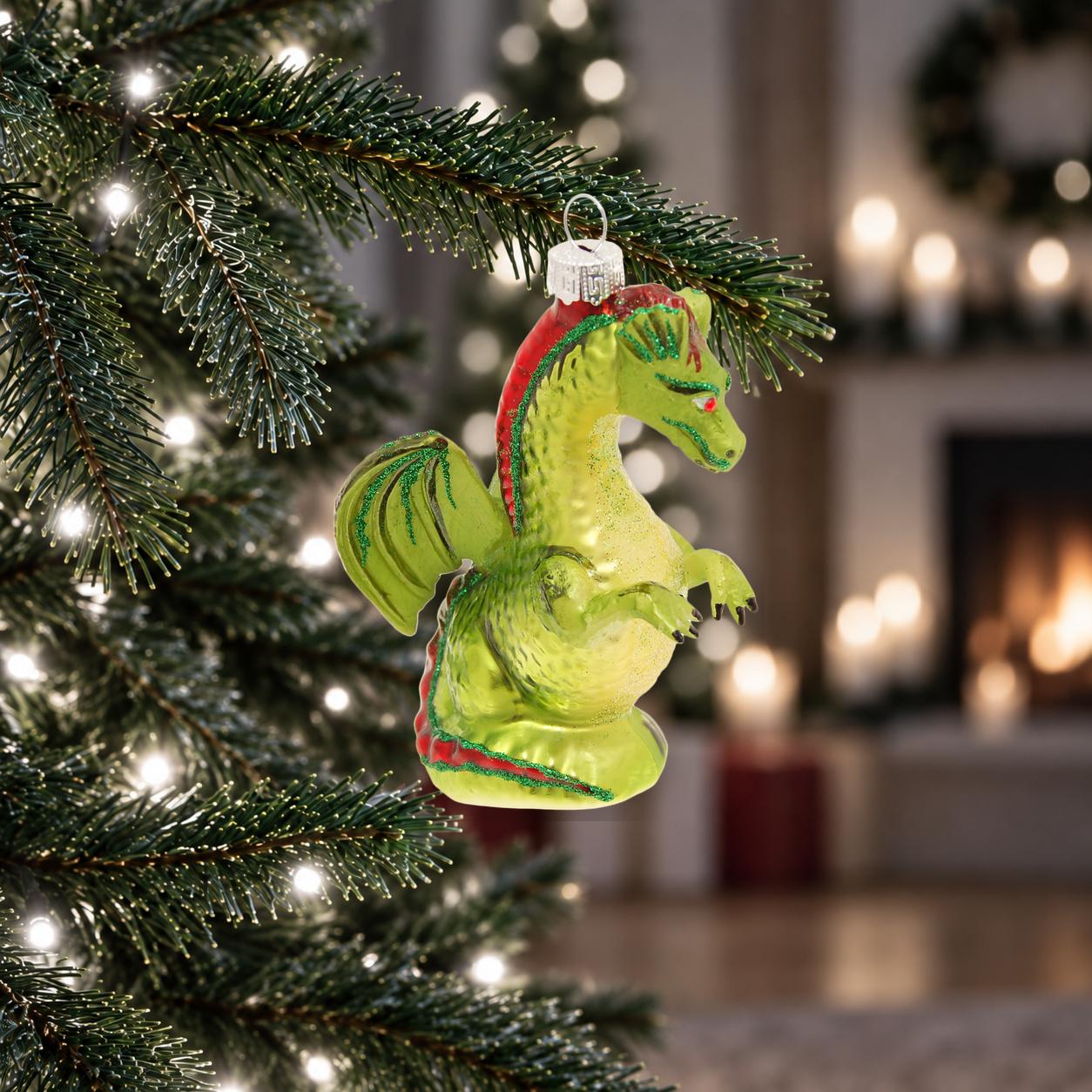 Baumschmuck Drache Gr�n 12cm