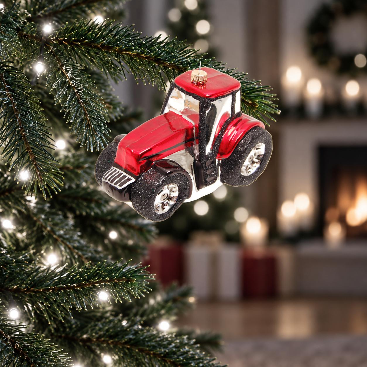 Baumschmuck Traktor Rot 14cm