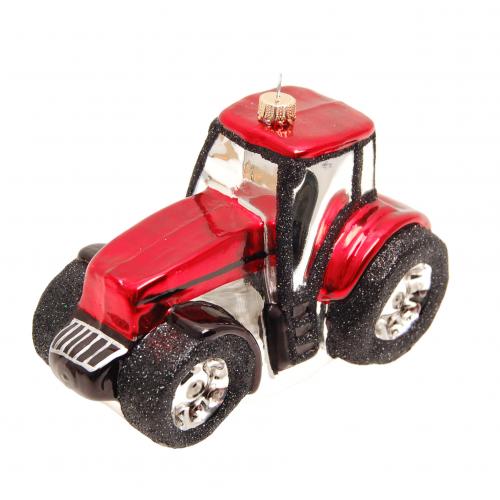 Glasornament Roter Traktor, 15cm