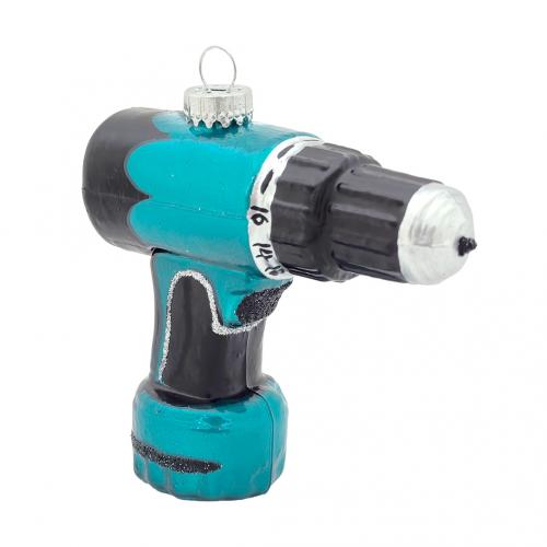 Baumschmuck Bohrmaschine blau 12cm
