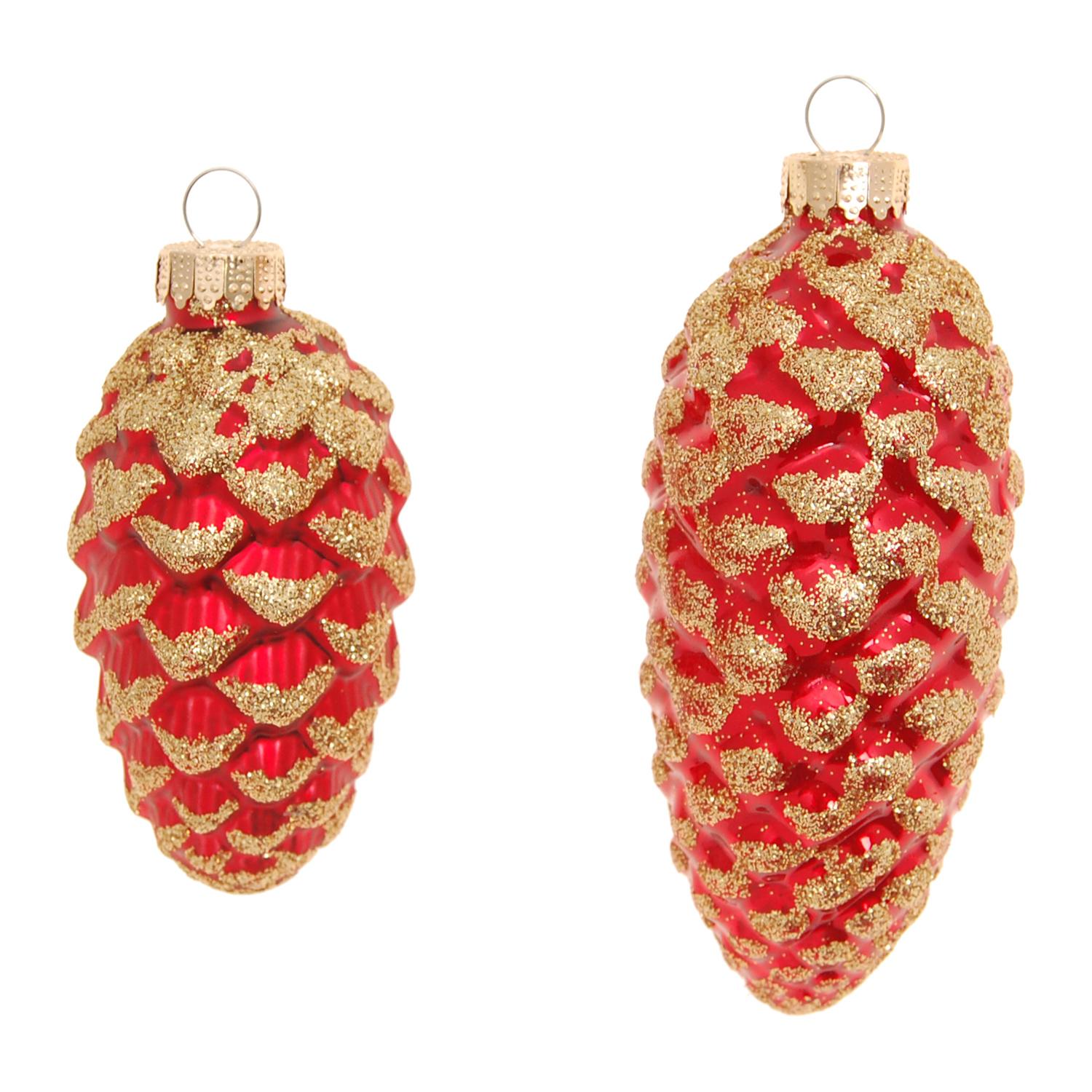 Baumschmuck Tannenzapfen Rot 10cm