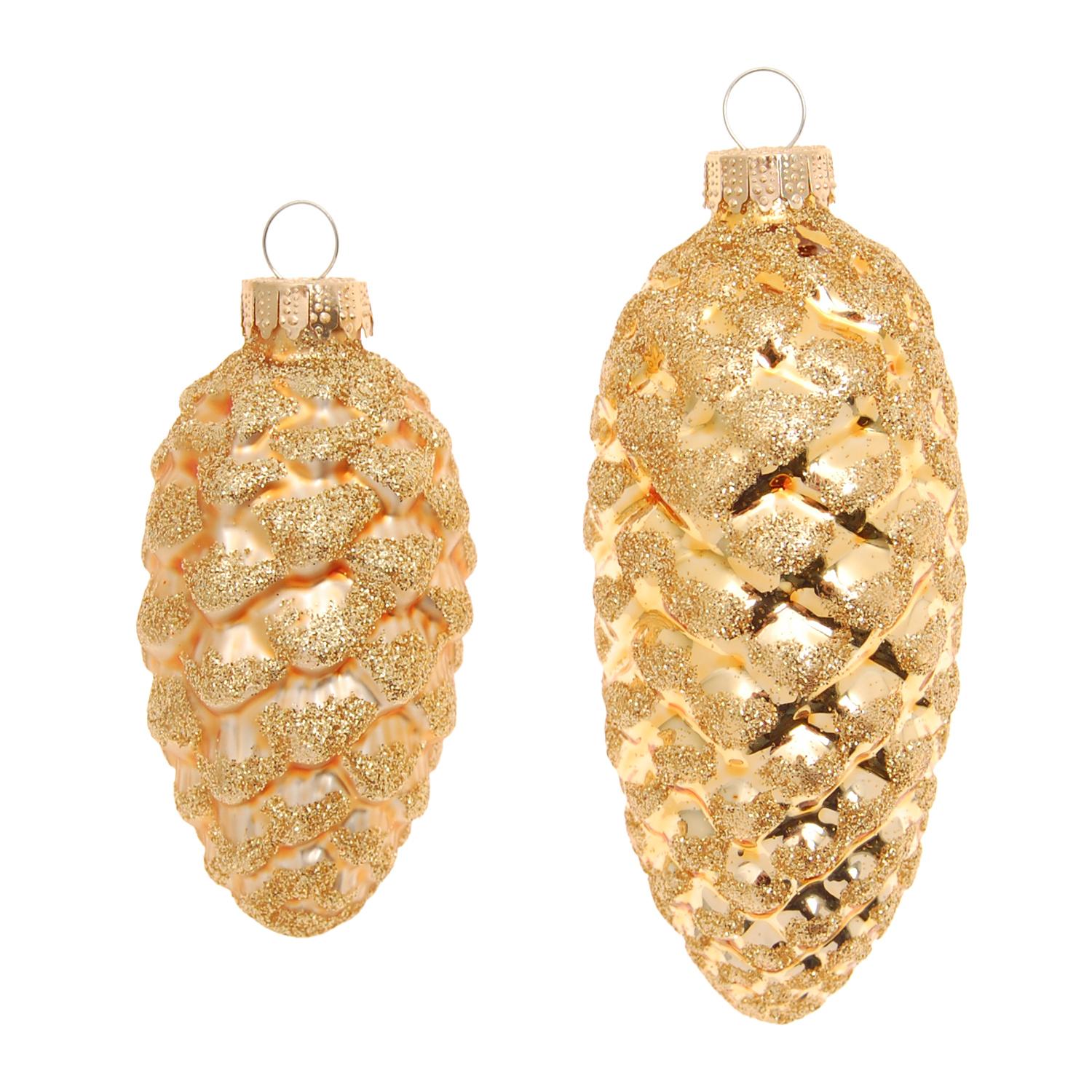 Baumschmuck Tannenzapfen Goldfarbig 10cm