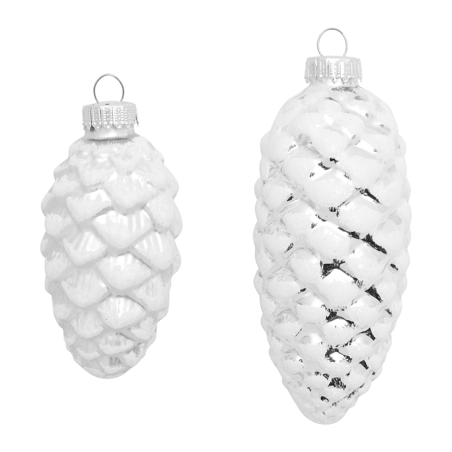 Baumschmuck Tannenzapfen Silberfarbig 10cm